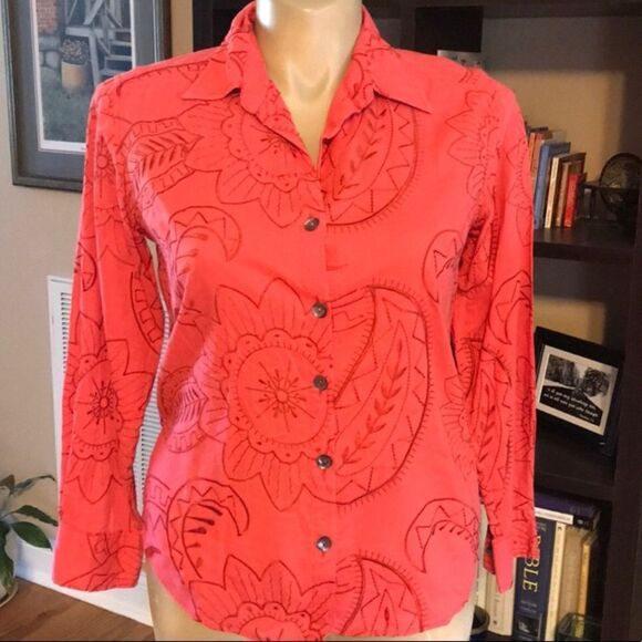 Embroidered Chico's Top Medium - Picture 2 of 5